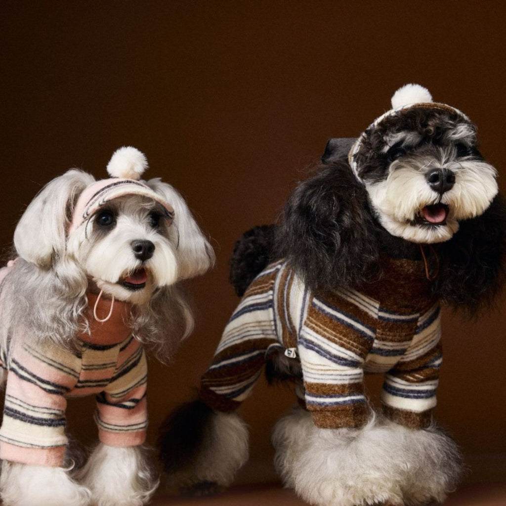 Pet Accessories Striped Fur Ball Hat